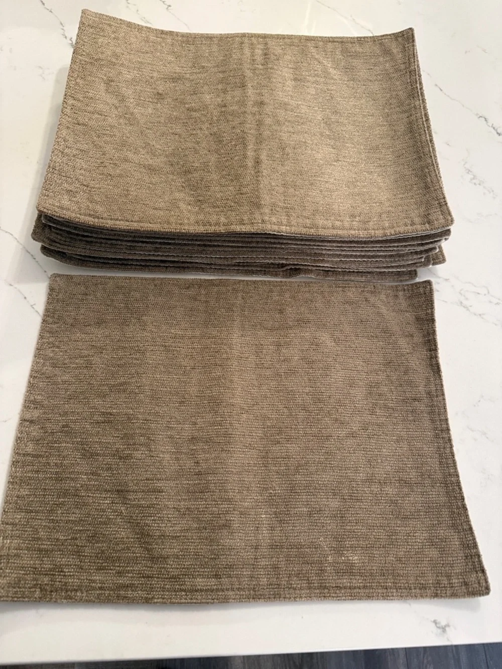 Set of Neutral Beige Linen-Look Placemats